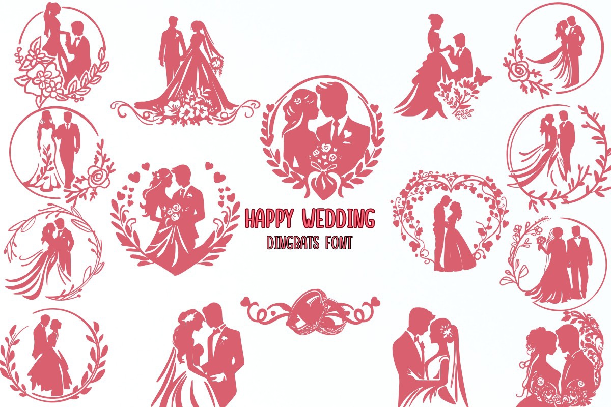 Font Happy Wedding