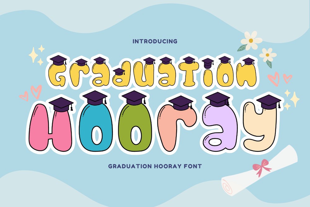 Font Graduation Hooray