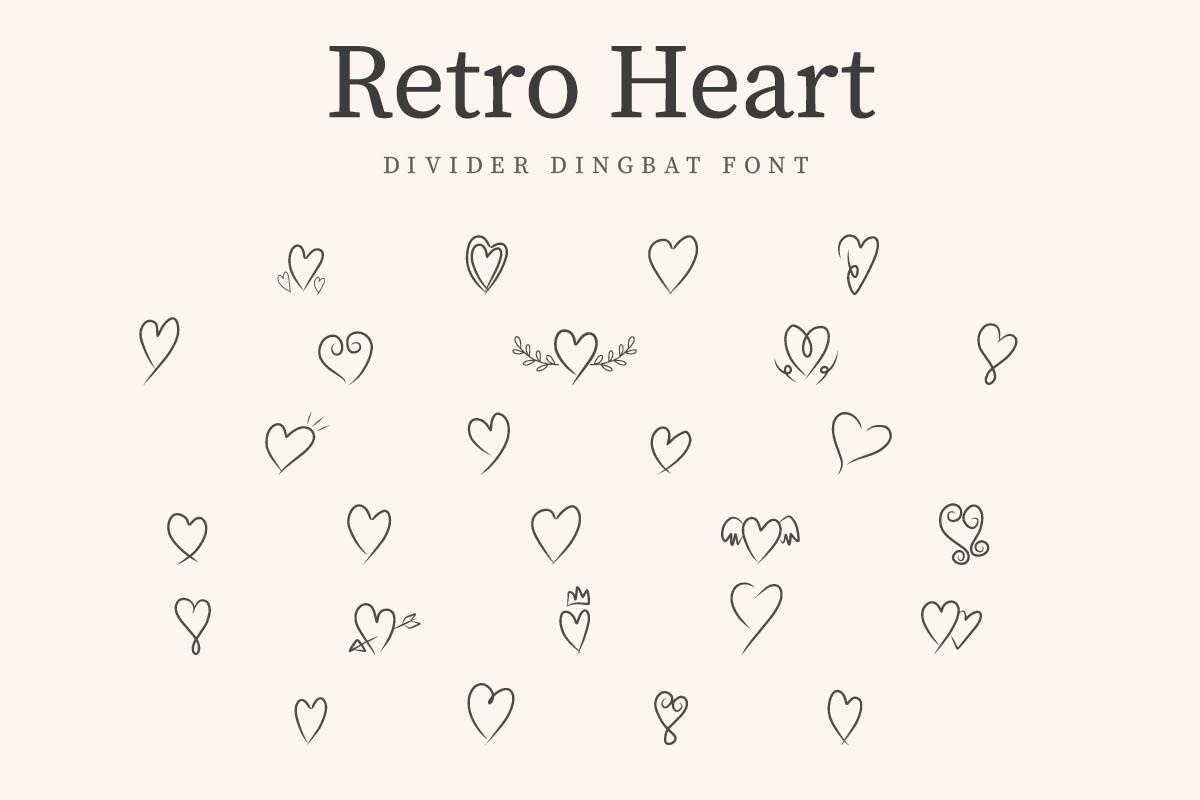 Font Retro Heart