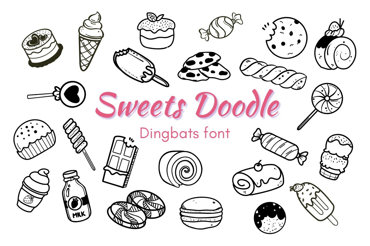 Font Sweets Doodle