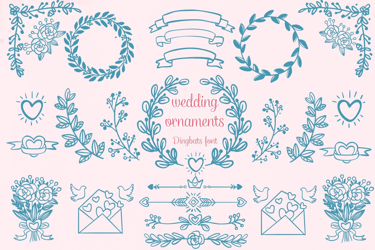 Font Wedding Ornaments