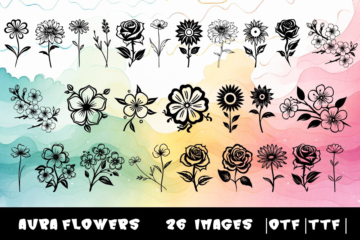 Font Aura Flowers