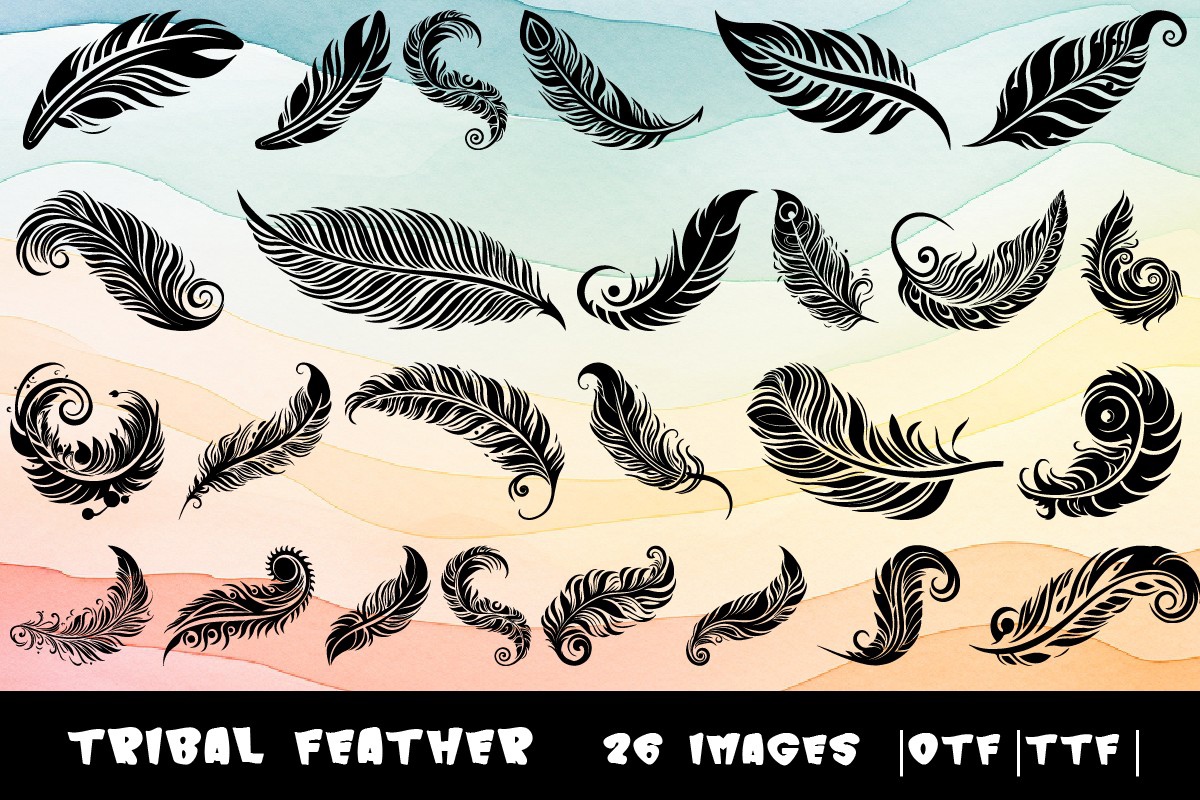 Font Tribal Feather