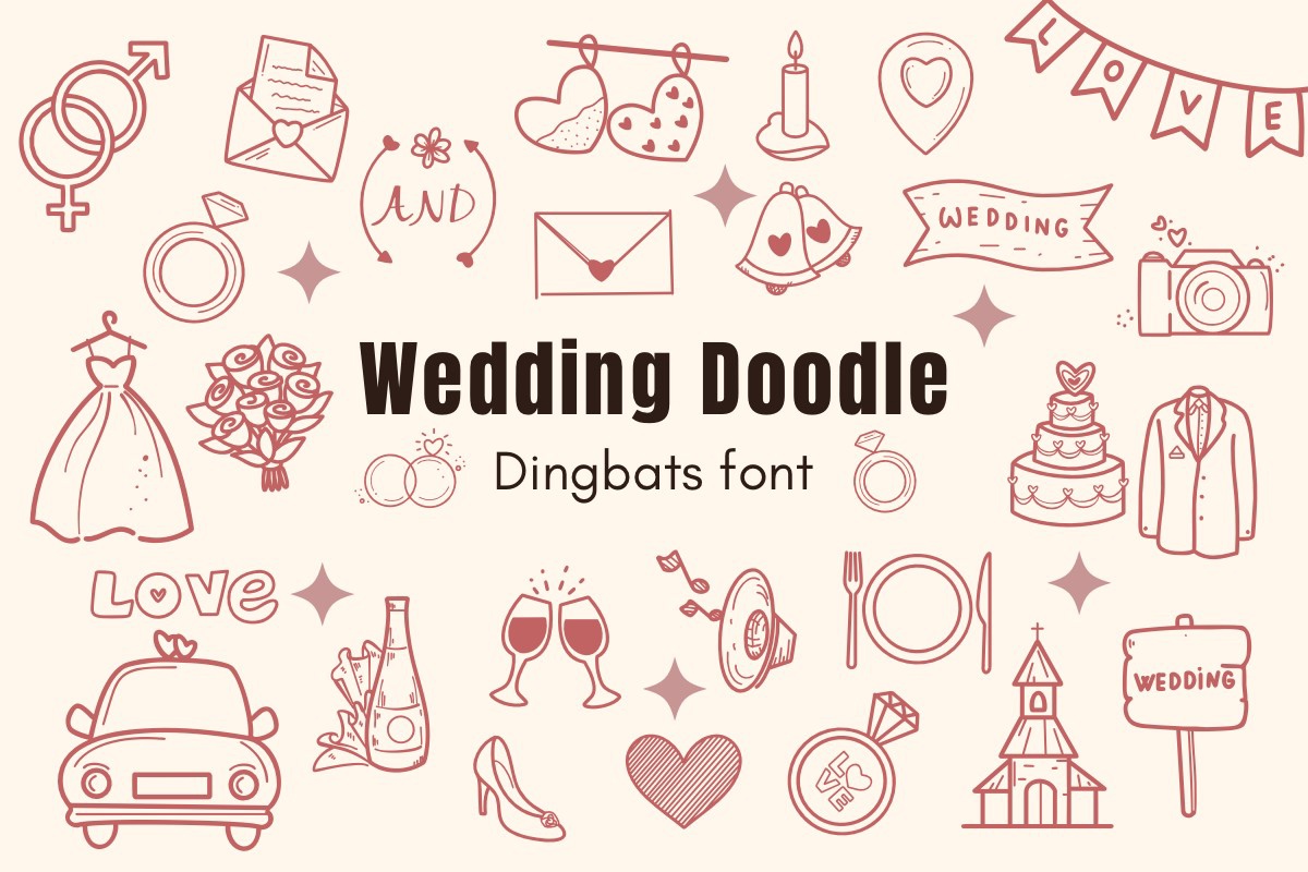 Font Wedding Doodle