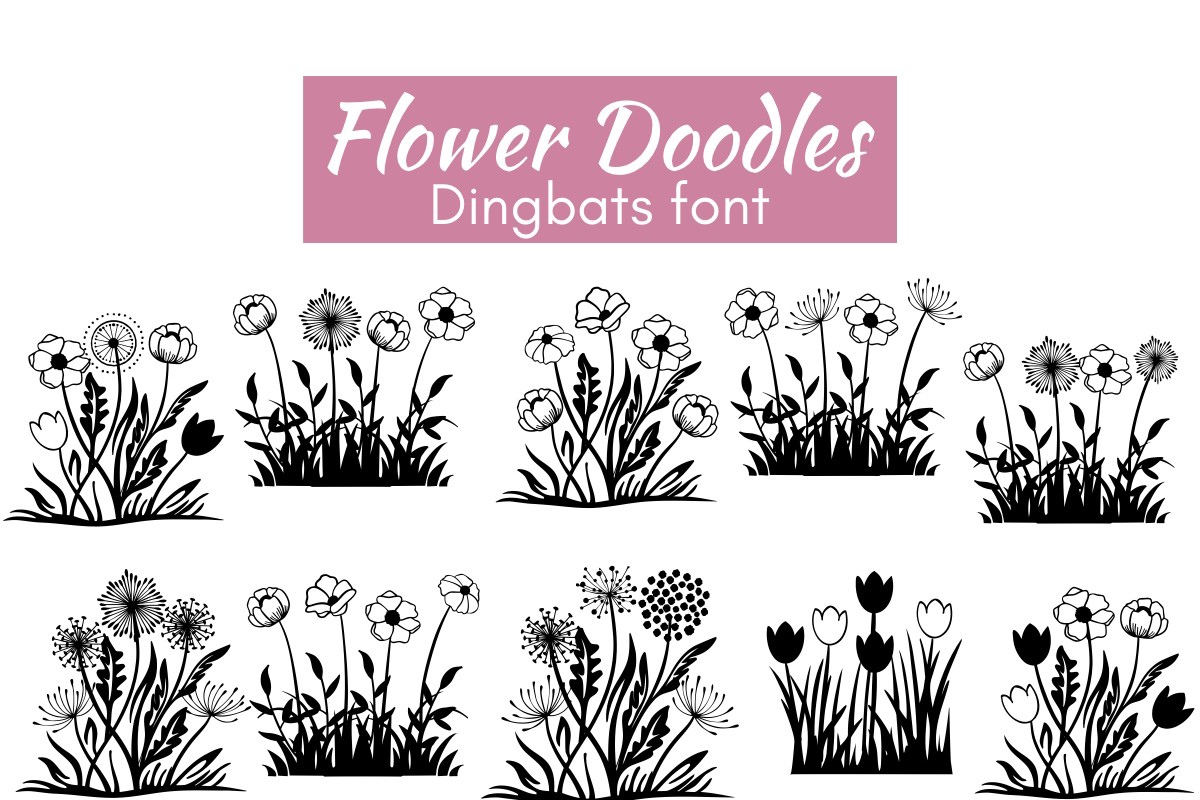 Font Flower Doodles