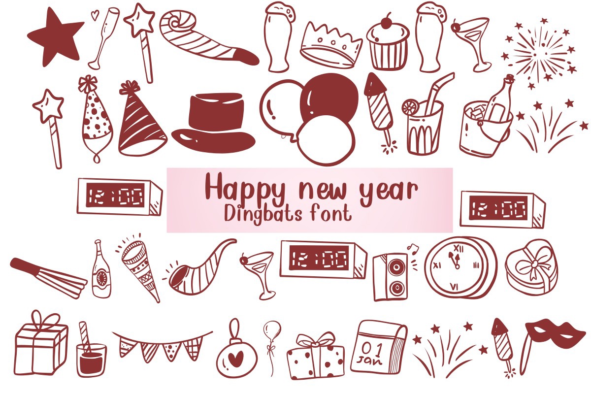 Font Happy New Year